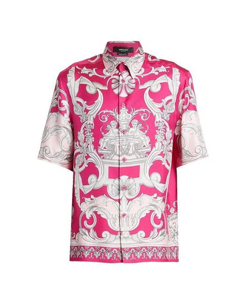 mens versace button down shirt|Versace short sleeve shirt.